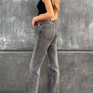 REVICE Yin Yang black zipper jean